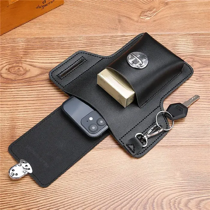 Sac de ceinture de téléphone en cuir Pu multifonctionnel