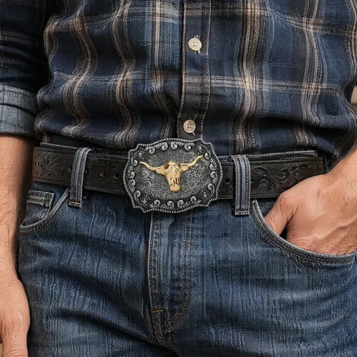 Nouvelle ceinture de cowboy western pour homme