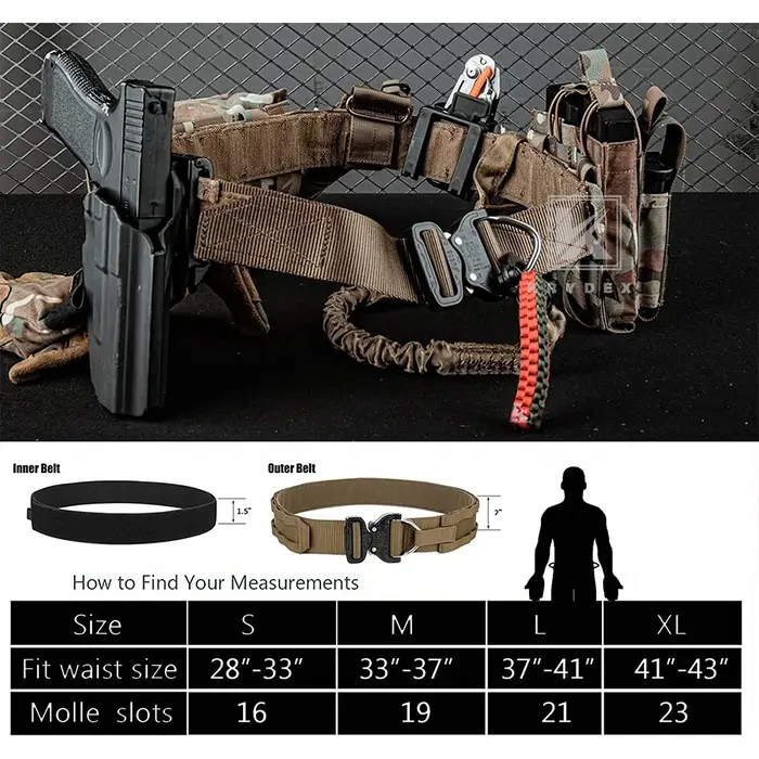 KRYDEX ceinture tactique originale Cobra boucle Rigger hommes MOLLE ceinture 1.75 "intérieur 2" extérieur robuste gamme ceintures pour la chasse en plein air