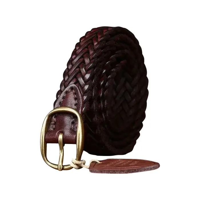 Ceinture en cuir artisanale avec boucle en cuivre