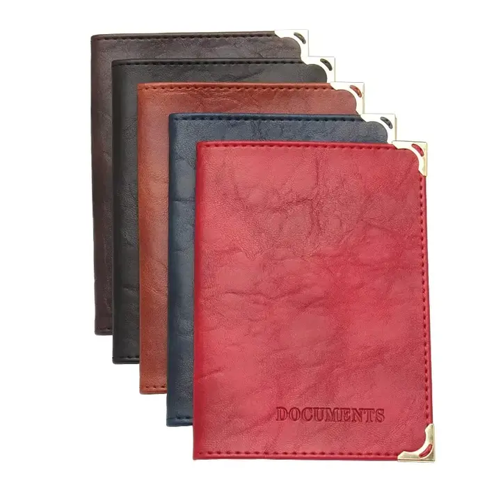 Luxe femmes homme cuir or cuivre coin permis de conduire couverture portefeuille voiture étui rétro conduite Documents carte d'identité crédit titulaire