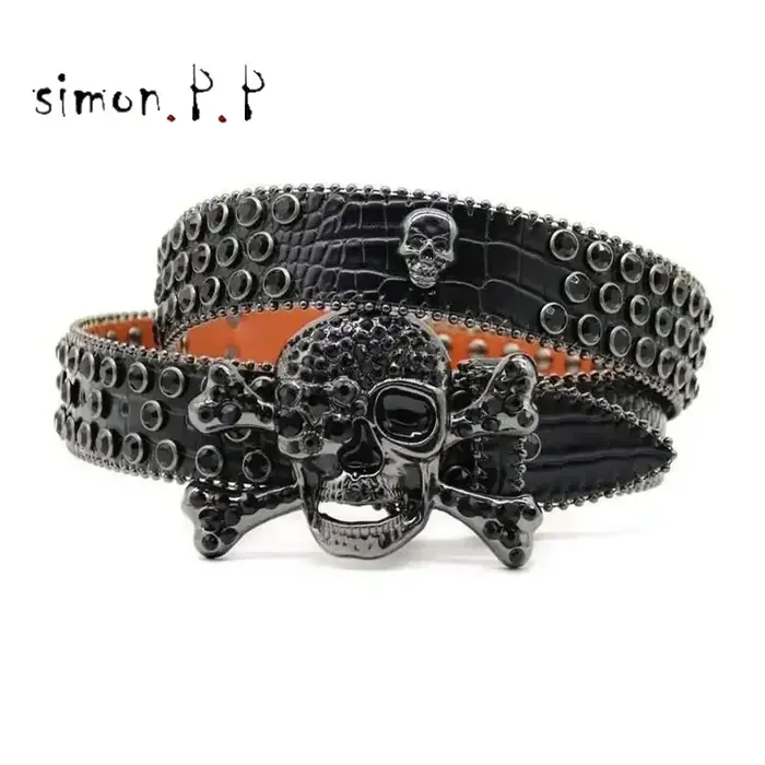 BB Simon-Ceinture de Luxe avec Strass pour Homme et Femme