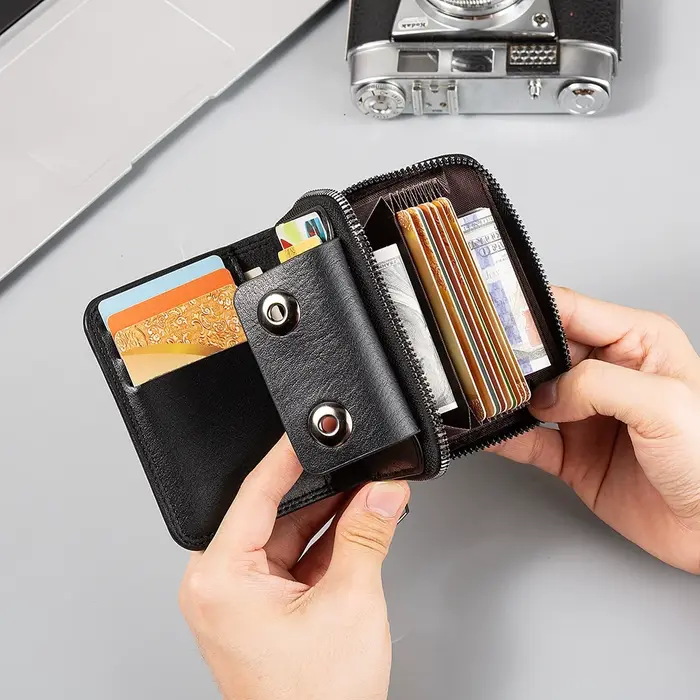 Portefeuille court rétro de luxe pour hommes