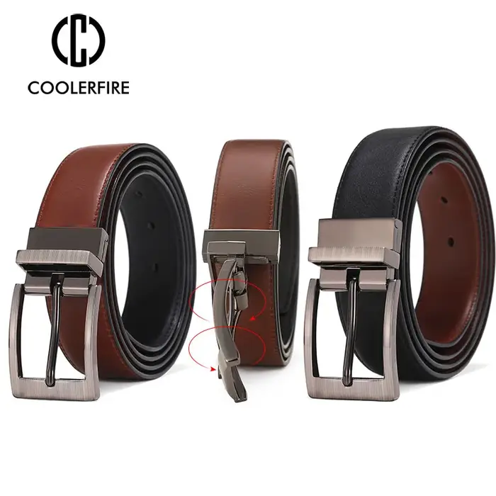Hommes ceintures boucle réversible en cuir marque de luxe affaires mode