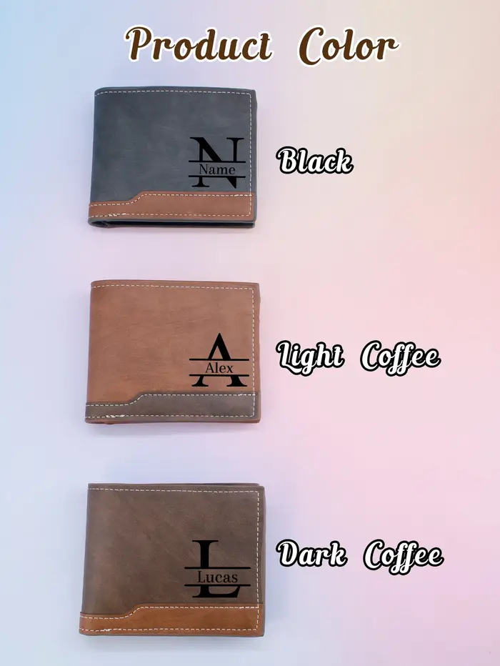 Portefeuille personnalisé avec initiales et nom