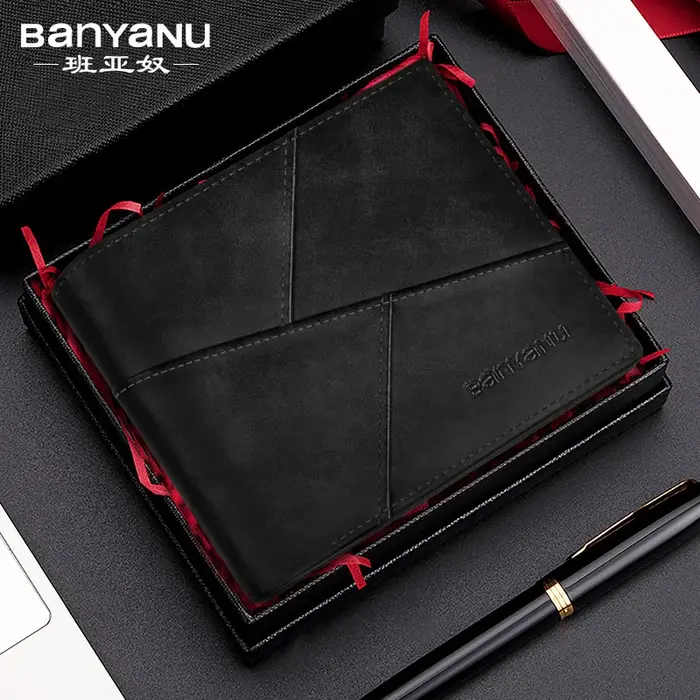 Portefeuille en cuir véritable pour homme