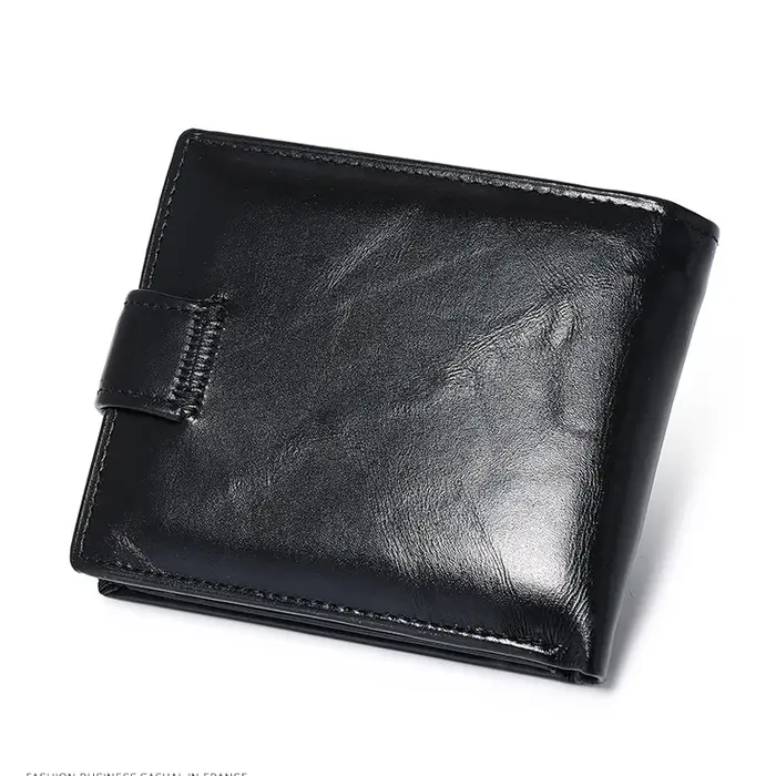 Portefeuille en cuir pour hommes avec poche pour pièces de monnaie