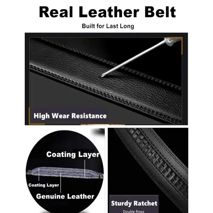 Ceinture en cuir véritable pour hommes