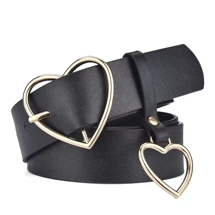 Ceinture à boucle en forme de cœur Harajuku pour femmes, créative et à la mode, avec pendentif en cœ