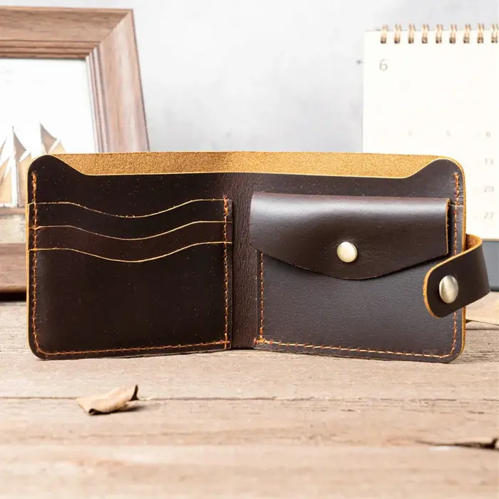 Portefeuille homme personnalisé en cuir véritable pour homme