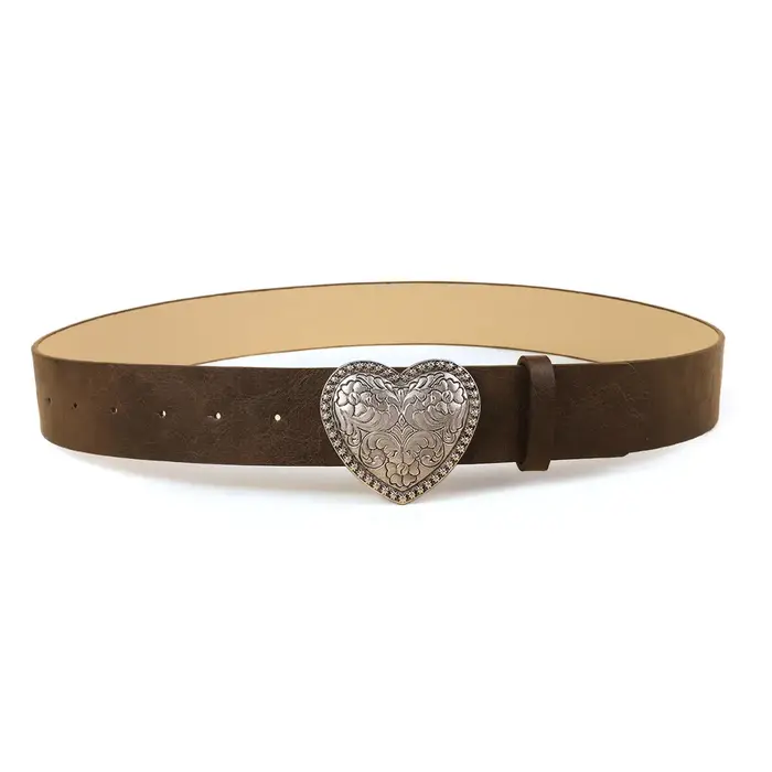 Amour coeur forme boucle femmes ceinture mode tenue décontractée jean accessoires