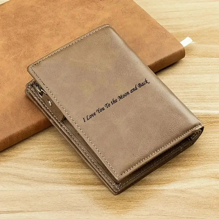 Portefeuille pour hommes avec texte Photo personnalisé