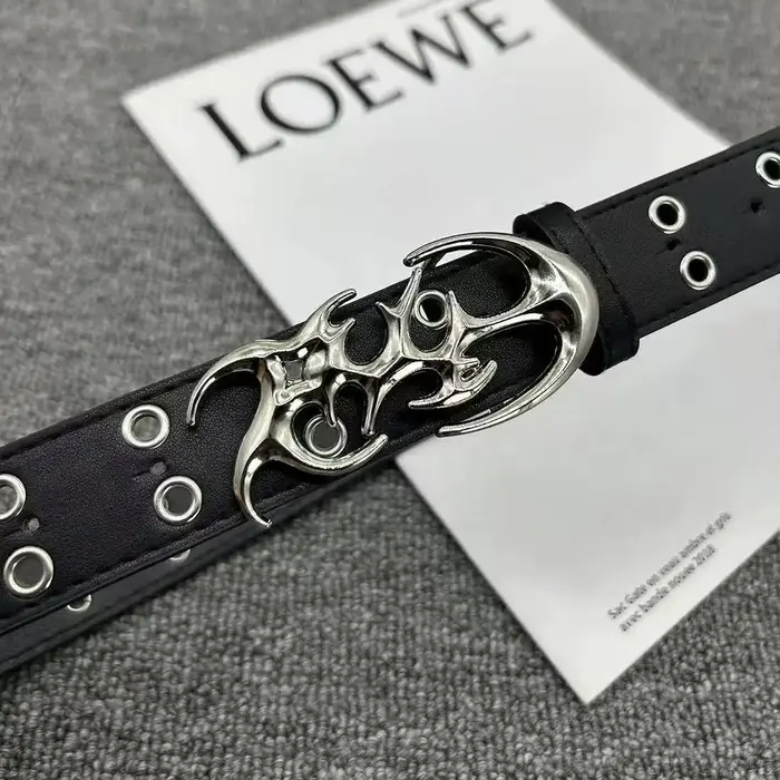 Ceinture Punk en cuir PU ajouré Y2K pour hommes et femmes