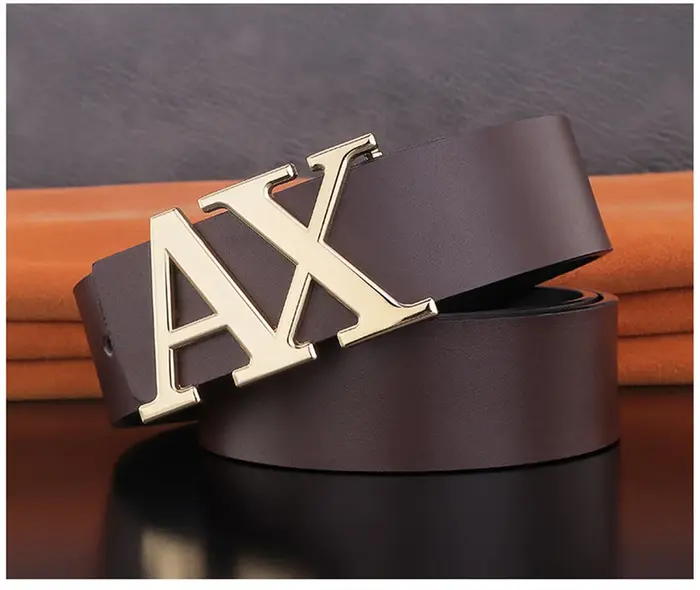Ceinture homme à la mode Simple lettre boucle réversible mâle