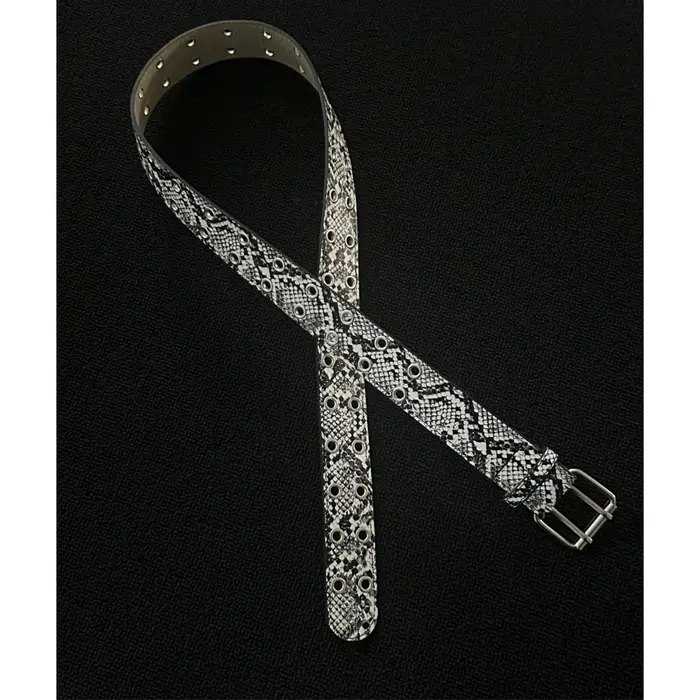 Ceinture vintage punk à imprimé serpent