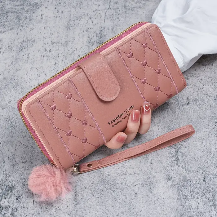 Portefeuilles longs pour femmes, nouvelle mode simple, fermeture éclair unique, pochette de grande c