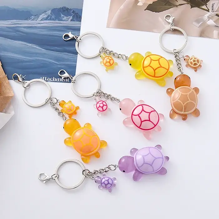 Porte-clés tortue lumineuse 3D