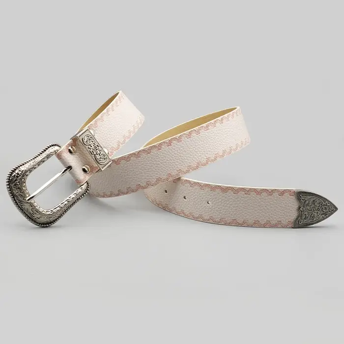 Ceinture pour femme à bordure blanche