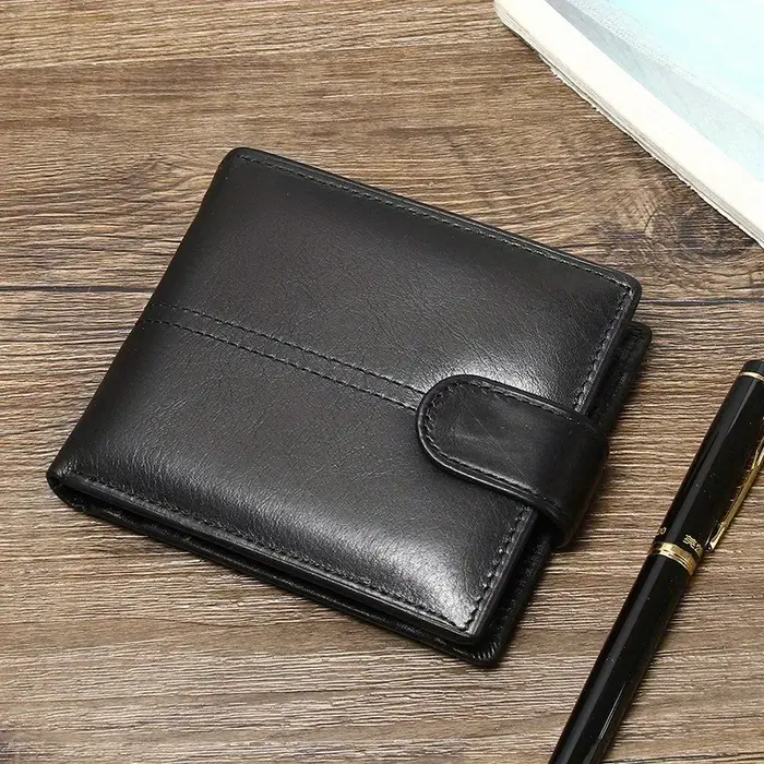 Portefeuille en cuir véritable pour hommes