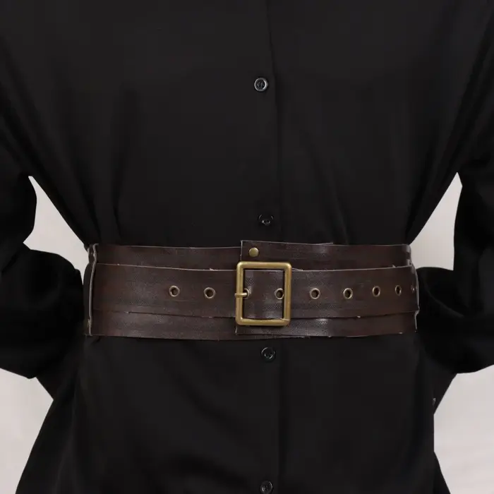 Ceinture large pour femme en cuir PU gothique