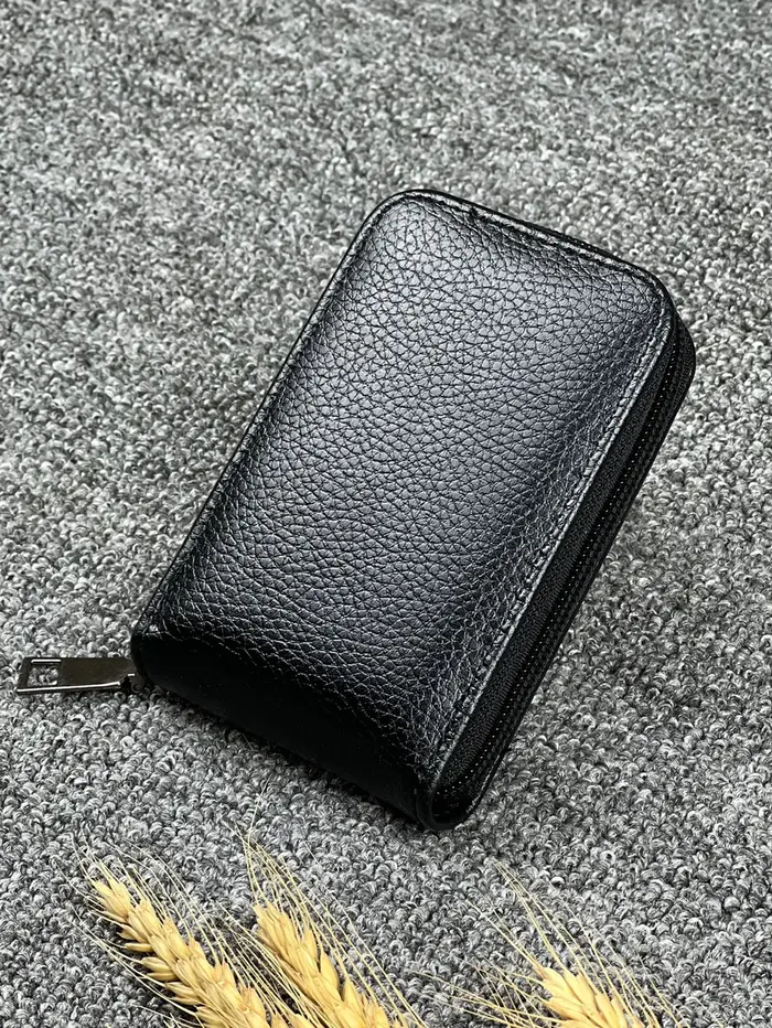 Portefeuille multi-cartes à fermeture éclair pour hommes – Porte-cartes compact avec plusieurs emplacements pour cartes
