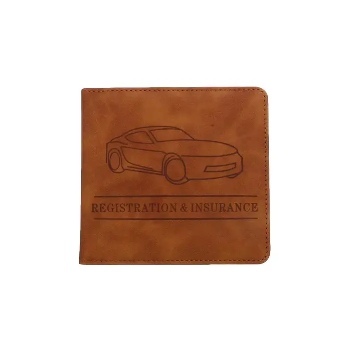 Porte-carte d'assurance et de permis de conduire d'enregistrement de voiture-boîte à gants de véhicule en cuir organisateur de documents automobiles