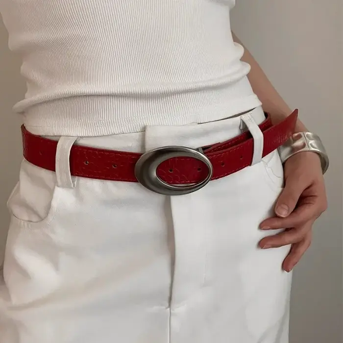 Ceinture vintage en cuir PU pour hommes et femmes