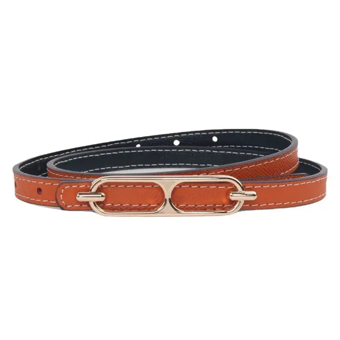 Ceinture fine en cuir véritable pour femme