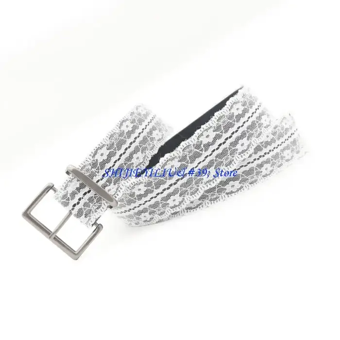 E21F – ceinture en dentelle pour femmes, sangle taille en PU, taille réglable, large, pour tenue déc