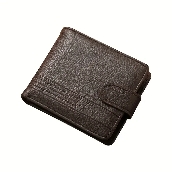 Portefeuille personnalisé pour homme - Portefeuille à boucle en cuir PU, porte-monnaie, porte-cartes