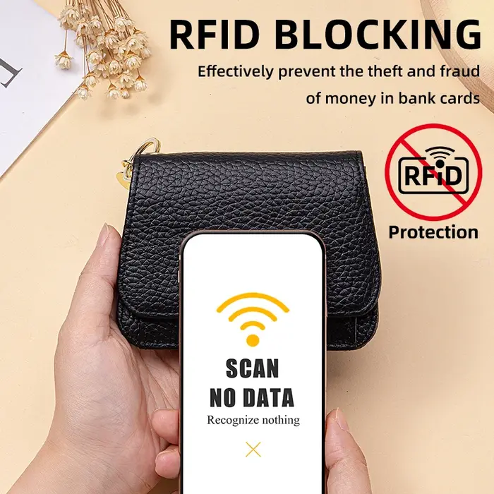 Portefeuille fin pour femme avec blocage RFID