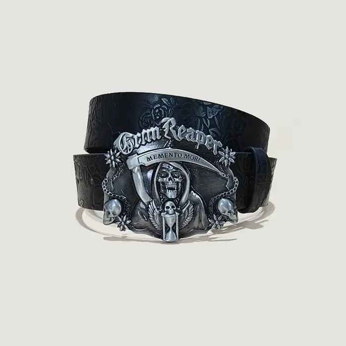Ceinture en cuir Punk crâne grande taille pour femmes et hommes