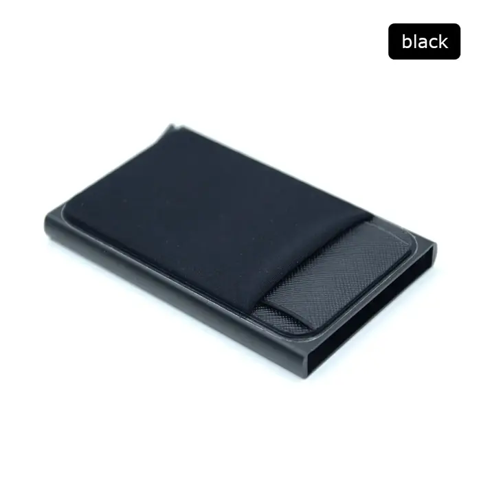 YUECIMIE portefeuille mince en aluminium avec élasticité pochette arrière ID porte-carte de crédit M