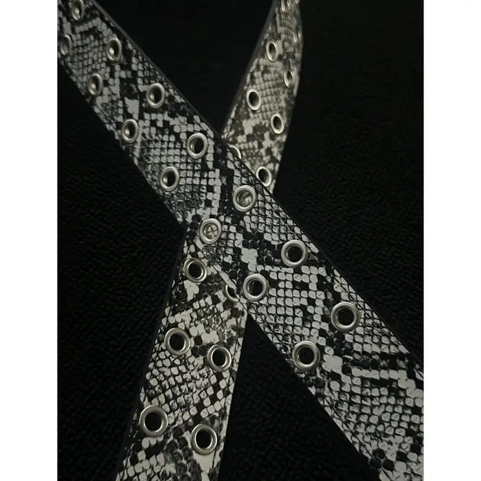 Ceinture vintage punk à imprimé serpent