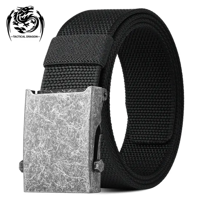 Ceinture en Nylon à boucle automatique à rouleau épaissi-ceinture universelle pour pantalons d'affaires et décontractés pour hommes d'exportation de vente chaude