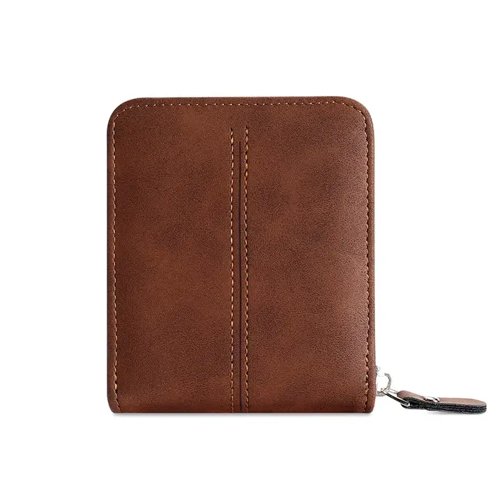 Portefeuille vintage pour hommes – Étui porte-monnaie et porte-cartes à fermeture éclair