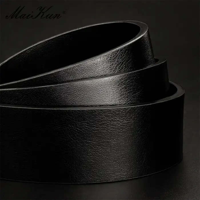 Maikun Ceinture décontractée vintage pour homme avec boucle ardillon noire pour étudiant - Large ceinture en cuir polyvalente