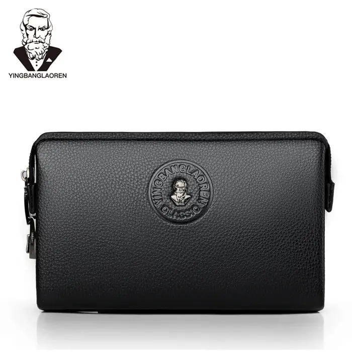 Portefeuille long pour homme ultra-fin pliable en toile style rétro grande capacité avec pince à bil