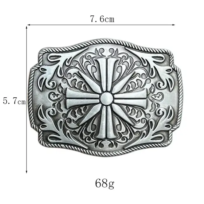 Boucle de ceinture croisée style occidental