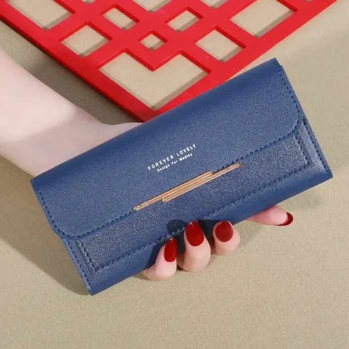 Portefeuille Long pliable en métal pour femmes