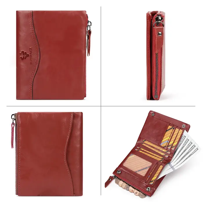 Petit portefeuille en cuir 100% véritable pour femmes
