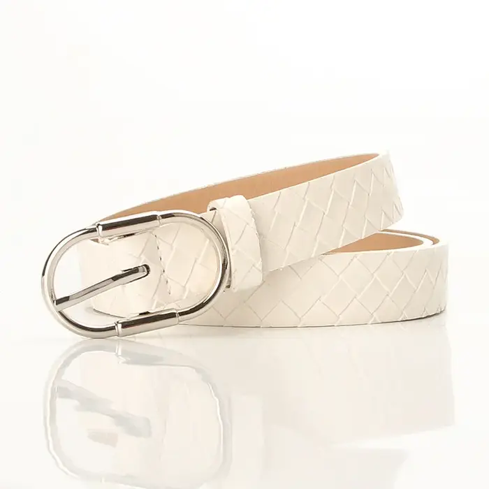 Ceinture en PU tressée tendance et unique pour femmes avec boucle en alliage, ceintures minimalistes