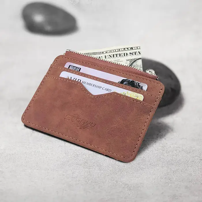 Nouveau Simple Mini hommes portefeuille en cuir avec poche à monnaie petit porte-carte de crédit mince homme sac à main pour cartes bancaires étui pour carte d'identité