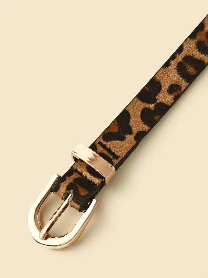 Boho Style PU ceinture imprimé léopard mince ceinture femmes robe Slim Fit femmes robe ceinture pers