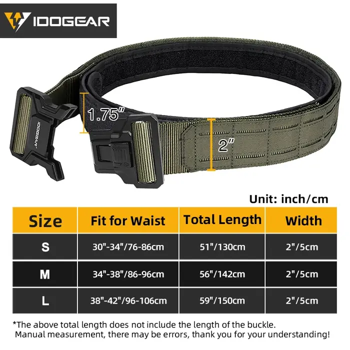 Ceinture MOLLE IDOGEAR de 2 pouces pour hommes