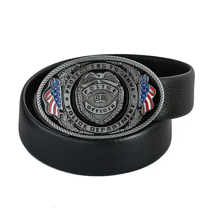 Ceinture en alliage American Feel Police Officer pour hommes, ceinture rétro décontractée, ceinture 
