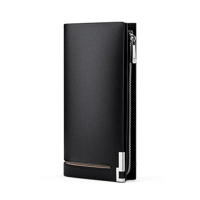 Portefeuille en cuir personnalisé pour homme, long porte-cartes à la mode, sac à main haut de gamme