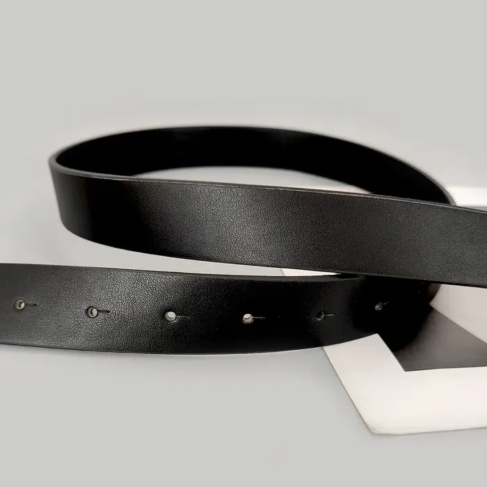 Ceinture en cuir PU noir pour femme