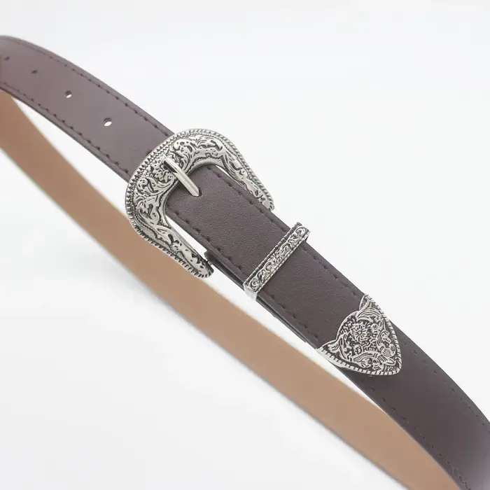 Ceinture occidentale Vintage réglable pour femmes, Style Cowgirl, ceinture à boucle gravée pour pantalons en jean, robes