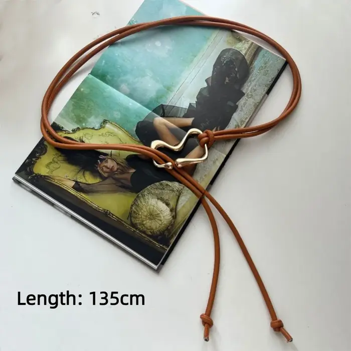 Ceinture fine en cuir PU pour femmes